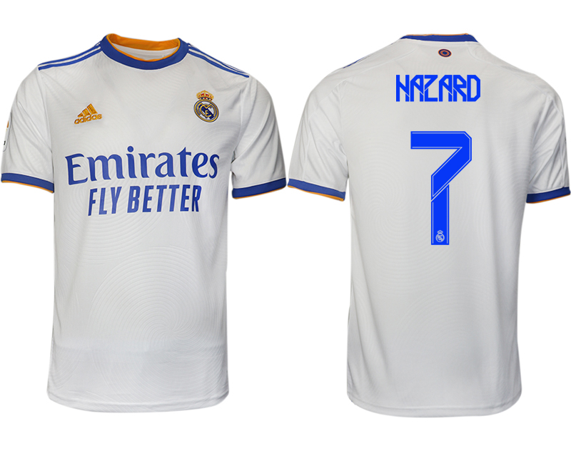 Men 2021-2022 Club Real Madrid home aaa version white #7 Soccer Jerseys1->real madrid jersey->Soccer Club Jersey